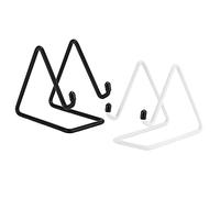 Fdit Soporte para Teléfono, Soporte Triangular Estable para Teléfono de Escritorio con Protección de Punta de Goma, Construcción de Hierro y Pegamento, Chapado en Oro de 4 (Blanco Negro)