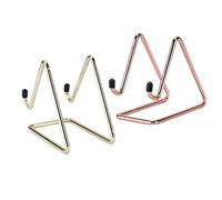 Fdit Soporte para Teléfono, Soporte Triangular Estable para Teléfono de Escritorio con Protección de Punta de Goma, de Metal Chapado en Oro de 4 Pulgadas para Teléfonos (Oro Rosa +)