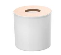 Fdit Soporte redondo para caja de pañuelos, dispensador de papel higiénico, rollo de papel con polipropileno de alta calidad y material de tablero compuesto para baño, tocador, dormitorio, oficina