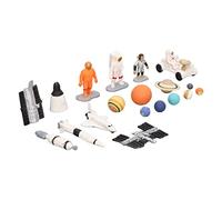 Fdit Space Model Toys Juego Educativo de 19 Piezas de Cohete Lunar y Astronauta para Niños, Material Plástico de Primera Calidad, Regalo Ideal para Cumpleaños y Recuerdos de Fiesta