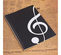 Fdit STAVE Notebook Black Note Un Total de 50 Páginas, Ideal para Aficionados, Cuaderno de Personal de Notación Musical (Patrón de nota negra)