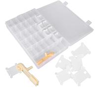 Fdit Tabla de Bobinado de Punto de Cruz, Kit de Bobinador de Hilo de Plástico con 2 Clips de Alambre y Herramienta de Señalización Digital para Organizar Hilos de Bordar, Accesorios