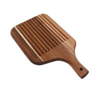 Fdit Tabla para Servir Pizza de Doble Cara, Tabla de Cortar de Madera Natural con Mango para Servir Queso, Pan, Carnes, Embutidos, Frutas, Encurtidos (Con estilo Juice Groove)