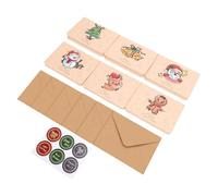Fdit Tarjetas de Agradecimiento de Navidad de 6 Unidades con Sobres y Sellos Adhesivos, Tarjetas en Blanco de Cartón para Cumpleaños, Notas de Agradecimiento y Uso en Fiestas (Retro)