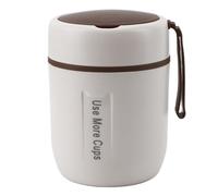 Fdit Tarro de Comida de 500 Ml, Recipiente de Comida a Prueba de Fugas con Aislamiento Al Vacío de Acero Inoxidable 304 con Asa de Transporte para la Escuela, Oficina, Viajes, (Beige)