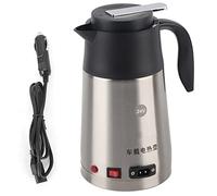 Fdit Taza Calefactora Portátil para Coche, Hervidor Eléctrico de 1,2 L, para Viaje, Acero Inoxidable de 24V, Fácil de Usar