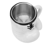 Fdit Taza con Diseño de Guante de Boxeo, Taza de café de Resina de Acero Inoxidable con Diseño Deportivo 3D y Asa Ergonómica para Aficionados Al Boxeo, Entrenadores, Atletas, Cump (WHITE)