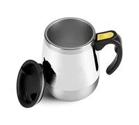 Fdit Taza de Agitación Automática, Taza de café con Agitación Magnética Eléctrica con Aislamiento de Acero Inoxidable y Tapa a Prueba de Fugas, Taza de Viaje de Mezcla Automática para (WHITE)