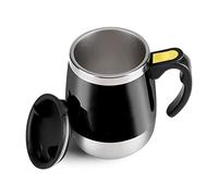 Fdit Taza de Agitación Automática, Taza de café con Agitación Magnética Eléctrica con Aislamiento de Acero Inoxidable y Tapa a Prueba de Fugas, Taza de Viaje de Mezcla Automática para (BLACK)