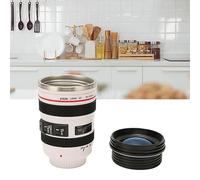 Fdit - Taza de café con lente de cámara fotográfica, aislada de acero inoxidable, multifuncional, portátil, diseño único, para casa, viajes, oficina con