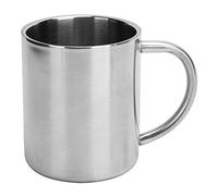 Fdit Taza de café de Acero Inoxidable, Taza Aislada 304 de Doble Pared con Pulido de Espejo, Taza de café Plateada de 300 Ml con Resistente, Taza Térmica para Beber de 3,4 Pulgadas
