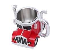 Fdit Taza de café de Coche Vintage de Acero Inoxidable, Taza con Forma de Vehículo Retro con Cómodo, de Resina Novedosa para Entusiastas del Coche, Decoración de Escrit (rojo)