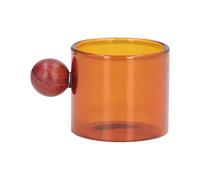 Fdit Taza de café de Vidrio con de Sándalo, Taza de Vidrio Resistente Al Calor para té con Leche y Jugo, de café de Oficina de Estilo Vintage, Diseño único de Cuentas para Uso (ámbar)