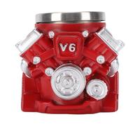 Fdit Taza de café, Taza de café con Diseño Innovador de Motor de Automóvil con Engranajes Mecánicos y Tuberías para Amantes de los Automóviles y Entusiastas del Steampunk (V6)