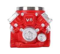 Fdit Taza de café, Taza de café con Diseño Innovador de Motor de Automóvil con Engranajes Mecánicos y Tuberías para Amantes de los Automóviles y Entusiastas del Steampunk (V8)