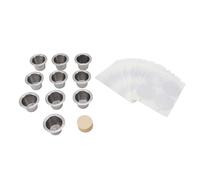 Fdit Taza de Cápsulas de café Recargables de Acero Inoxidable, Cápsulas Ecológicas Duraderas para Preparar café Familiar Saludable, 10 Piezas para Uso Doméstico