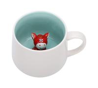 Fdit Taza de Cerámica con Interior de Animal 3D, Taza de café Sorpresa de 12 Oz con Estatuilla Oculta, de Dibujos Animados Novedosa para té, Chocolate Caliente y Leche, (Caballo pequeño modelo 3d)