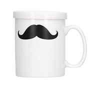 Fdit Taza de Cerámica que Cambia de Color con Diseño Sensible Al Calor y | Taza de Inducción Térmica, Capacidad de 300 Ml, Adecuada para Hogar Oficina Boda, Patrón de Barba Negra Pintado a Mano,