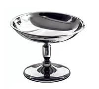 Fdit Taza de Postre de Acero Inoxidable, Tazón de Helado de Metal Fundido de una Sola Pieza 304 con Base con Patas, Acabado de Espejo para una Fácil Limpieza, Plato para Servir para (SILVER)