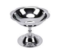Fdit Taza de Postre, Taza de Batido con Base Alta de Acero Inoxidable de 150 Ml, Elegante Cuenco para Helado, Lazo para Servir Postre para Fiesta en la Cocina