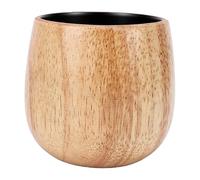 Fdit Taza de Whisky de Madera Vintage de 340 Ml, Vasos de Madera Compuesta de Gran Vientre, Vaso para Beber Artesanal Ahumado, Concentración de Sabor para Whisky, té, café, Jugo (estilo 1)