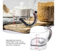 Fdit Taza Medidora Ajustable 4 en 1 para Hornear, Cocinar, Cocina, 250 Ml, Multifuncional, Ahorro de Espacio con Medidas Dobles, Ml y Fl Oz, Fácil de Limpiar, Apto para Lavavajillas