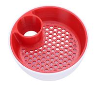 Fdit Tazón de Pistacho de Doble Cámara, Tazón de Nuez Estampado en 3D, Organizador de Bocadillos con Contenedor de Concha para Porción de Tuercas, Contenedor de Almacenamiento de 2 en (Rojo)