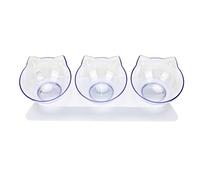 Fdit Tazones Elevados para Gatos Gatos Transparentes Potencia Elevada 3 Protección Extraíble de la Columna Cervical 13x14x41.5 Cm ABS PVC para