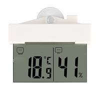 Fdit Termómetro Autoadhesivo LCD Hidrómetro Digital con Ventosa Reloj Ventana Montado en Pared Interior Jardín al Aire Libre