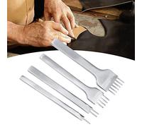 Fdit Terramentación de Cuero de Cuero con un Diente de Rombo para Gritos Rápidos, 4pcs 1+2+4+6 Punching Set