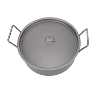Fdit Ti Olla con Tapa, Olla Antiadherente de Gran Capacidad de 2,3 L, Asas Dobles para Estufa de Inducción con Llama Abierta, Portátil para Sopa, Caliente, Camping, Picnic