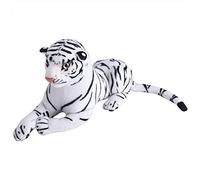 Fdit Tigre de Peluche Artificial, Animal de Peluche, Tigre Blanco Realista, Juguete de, Almohada de Pelusa de Algodón Suave con Diseño Detallado para Decoración del Hogar,
