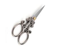 Fdit Tijeras de Diseño Vintage, Herramienta de Corte para Manualidades de Tela de Acero Inoxidable con Puntas Afiladas para Hilo de Pescar e Hilo (Gris plata de corte clásico)