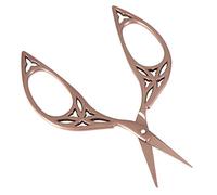 Fdit Tijeras Vintage Tijeras Artesanales Retro de Estilo Antiguo único en Forma de Hoja de Costura de Acero Inoxidable para Bordado Costura DIY Regalo Artesanal (Marron oscuro)