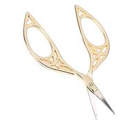 Fdit Tijeras Vintage Tijeras Artesanales Retro de Estilo Antiguo único en Forma de Hoja de Costura de Acero Inoxidable para Bordado Costura DIY Regalo Artesanal (GOLD)