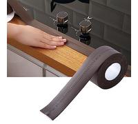 Fdit Tira de Calafateo de PVC Autoadhesiva, Cinta de Sellado Impermeable para Baño, Cocina, Fregadero, Bañera, con Pelar y Pegar, sin Residuos, Borde Flexible (café.)