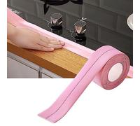 Fdit Tira de Calafateo de PVC Autoadhesiva, Cinta de Sellado Impermeable para Baño, Cocina, Fregadero, Bañera, con Pelar y Pegar, sin Residuos, Borde Flexible (rosa.)