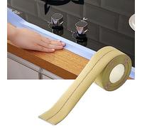Fdit Tira de Calafateo de PVC Autoadhesiva, Cinta de Sellado Impermeable para Baño, Cocina, Fregadero, Bañera, con Pelar y Pegar, sin Residuos, Borde Flexible (Beige)
