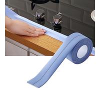 Fdit Tira de Calafateo de PVC Autoadhesiva, Cinta de Sellado Impermeable para Baño, Cocina, Fregadero, Bañera, con Pelar y Pegar, sin Residuos, Borde Flexible (BLUE)