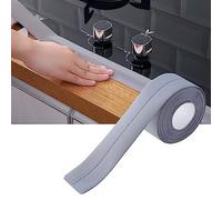 Fdit Tira de Calafateo de PVC Autoadhesiva, Cinta de Sellado Impermeable para Baño, Cocina, Fregadero, Bañera, con Pelar y Pegar, sin Residuos, Borde Flexible (GRAY)