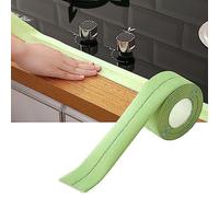 Fdit Tira de Calafateo de PVC Autoadhesiva, Cinta de Sellado Impermeable para Baño, Cocina, Fregadero, Bañera, con Pelar y Pegar, sin Residuos, Borde Flexible (GREEN)