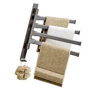 Fdit Toallero Giratorio de 4 Brazos, Soporte Giratorio Moderno para Toallas de Baño, para el Hogar, Hotel, Espacio de Aluminio