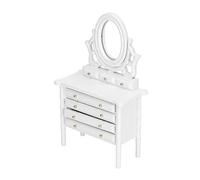 Fdit Tocador de Casa de Muñecas de Alta Simulación, Minimueble Elegante, para Decoración del Hogar (White)