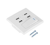 Fdit Toma de Corriente USB de 4 Puertos con Interruptor Toma de Corriente USB montada en la Pared para oficinas en casa, hoteles y Lugares públicos