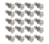 Fdit Tornillos de Remache de Cobre, 20 Juegos de Remaches de Metal con Tornillos de 7x5 Mm para Artesanía en Cuero, Tachuelas Decorativas para Ropa Punk, Collar de Perro, (Cabeza de monje plata 7*5mm)