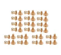 Fdit Tornillos de Remache de Cobre, 20 Juegos de Remaches de Metal con Tornillos de 7x5 Mm para Artesanía en Cuero, Tachuelas Decorativas para Ropa Punk, Collar de Perro, (Cabeza de monje oro 7*5mm)