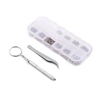 Fdit Tornillos para Gafas, Kit de Herramientas con Tornillos de Acero Inoxidable con Minipinza, Kit de Herramientas para Destornillador, Reparación de Relojes y Gafas de Sol