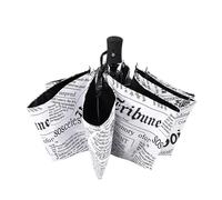 Fdit Umbrilla Plegable Automático Paraguas Portátil Compacta Liviana con Patrón de Periódico para la Protección del Viento de la Lluvia de Viajes Al Aire Libre