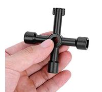 Fdit Universal Cross Key 4 Vías Clave de Apertura de Aleación de Zinc para Válvula de Metro de Agua Caja Eléctrica Armario de Gabinete Socialme-eu