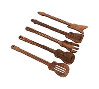 Fdit Utensilios en Forma de Guitarra de Palisandro, Juego de Cucharas de Espátula de Cocina Antiadherentes a Prueba de Calor de 5 Piezas, Regalo para Amantes de la Música para